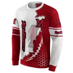 miami redhawks triangular pattern red white hoodie best selling