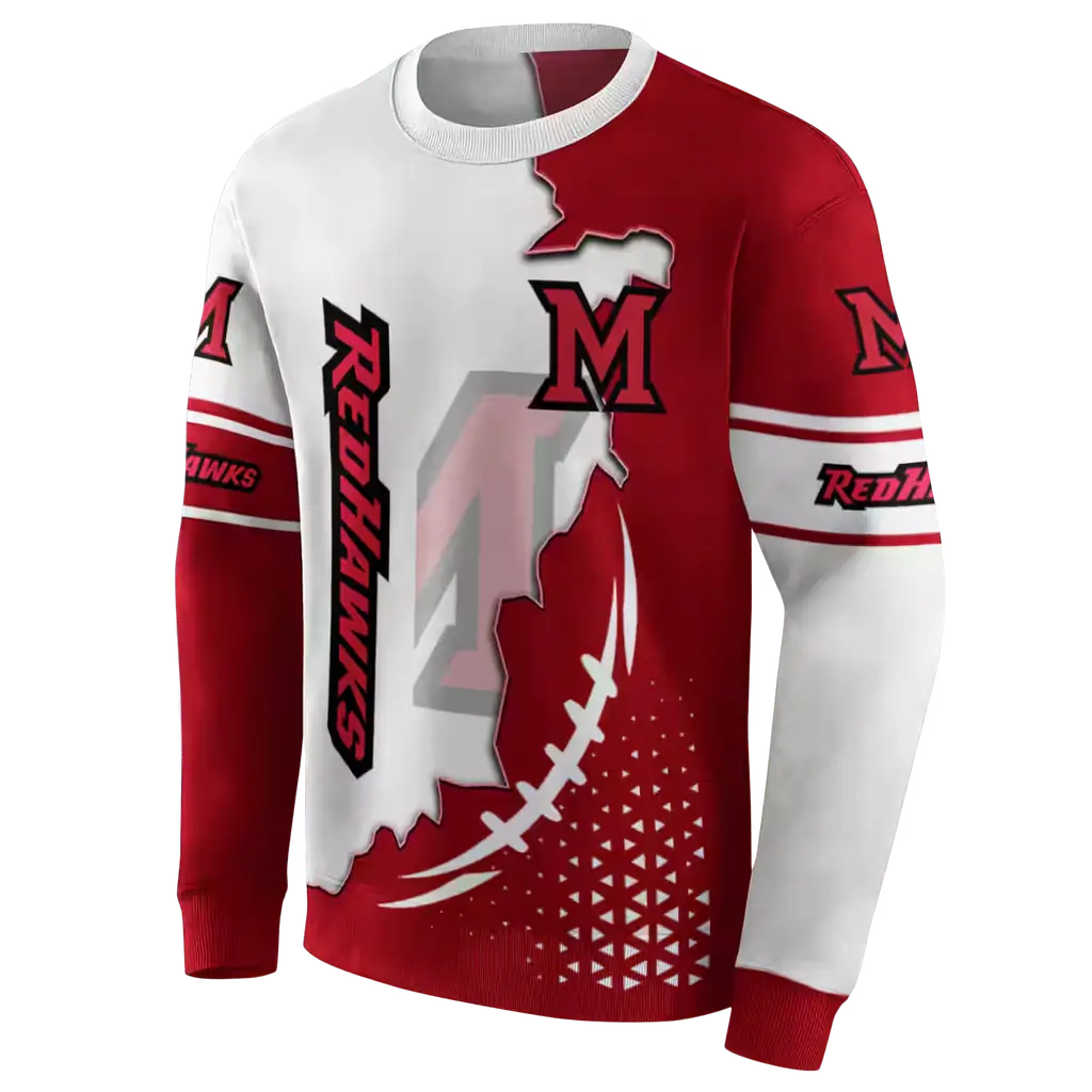 miami redhawks triangular pattern red white hoodie new arrival miami redhawks triangular pattern red white hoodie new arrival