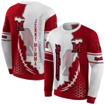 miami redhawks triangular pattern red white hoodie best selling