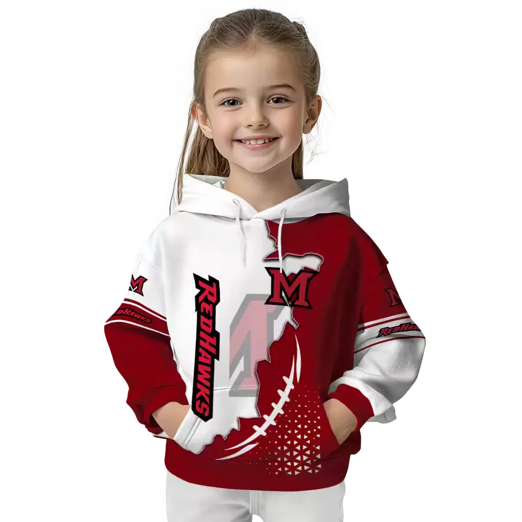 miami redhawks triangular pattern red white hoodie top rated miami redhawks triangular pattern red white hoodie top rated