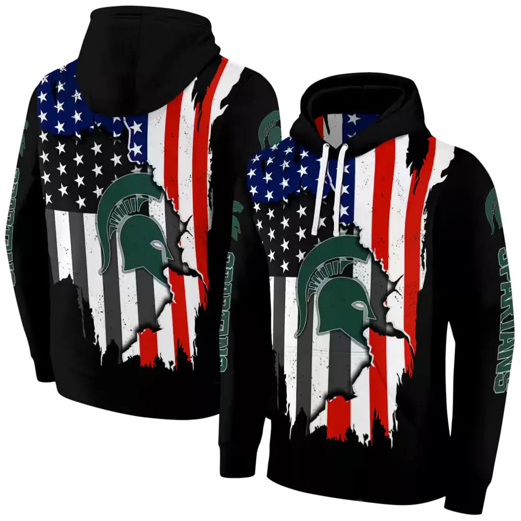 michigan state spartans american pride black hoodie fashion forward michigan state spartans american pride black hoodie fashion forward