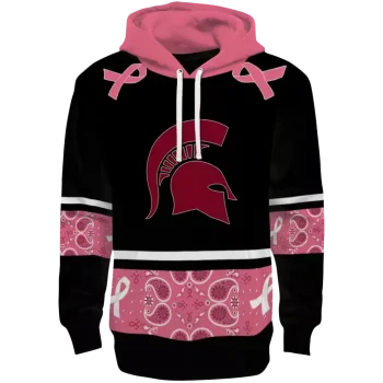 michigan state spartans awareness ribbon black pink hoodie best selling