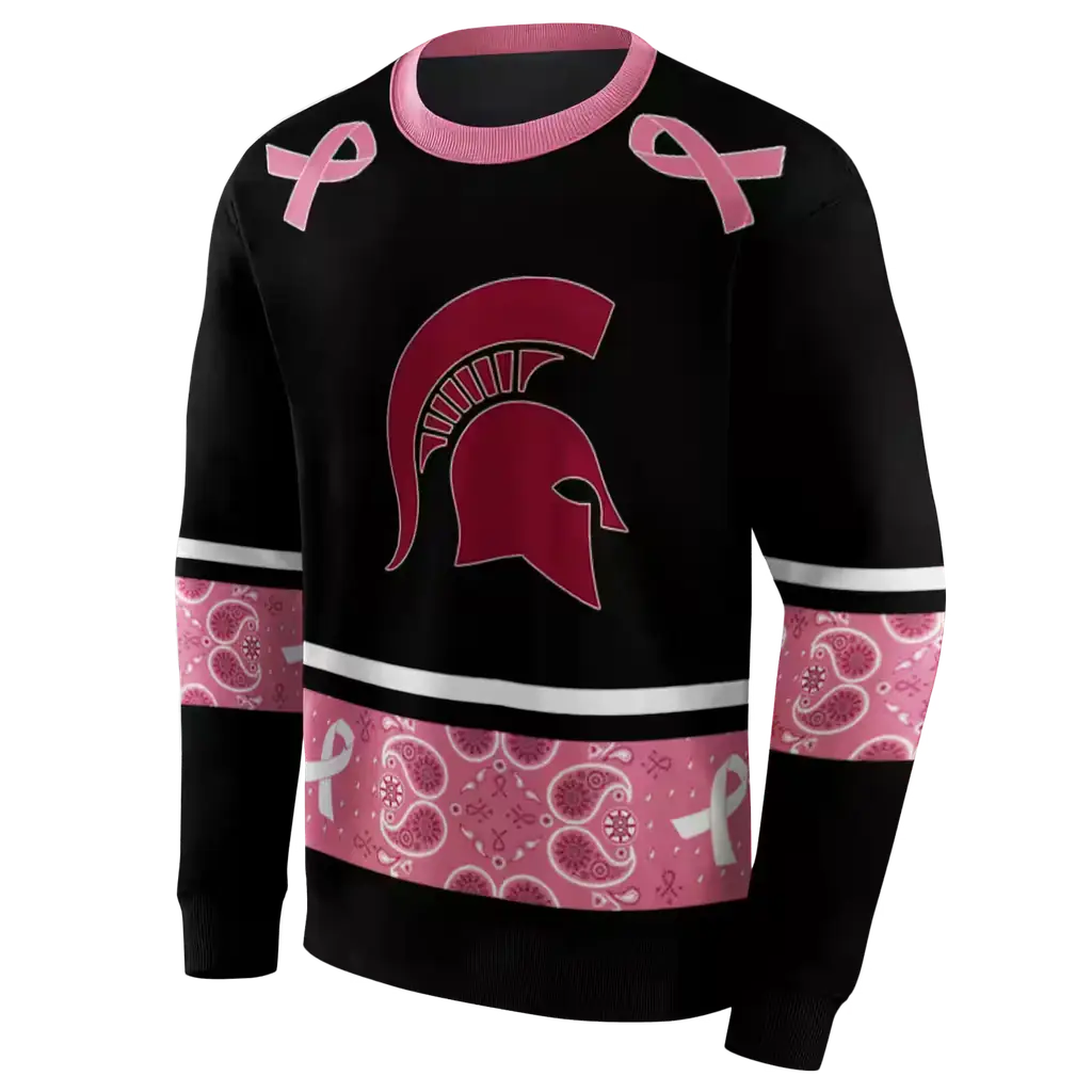 michigan state spartans awareness ribbon black pink hoodie new arrival michigan state spartans awareness ribbon black pink hoodie new arrival