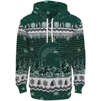 michigan state spartans christmas trees green hoodie best selling