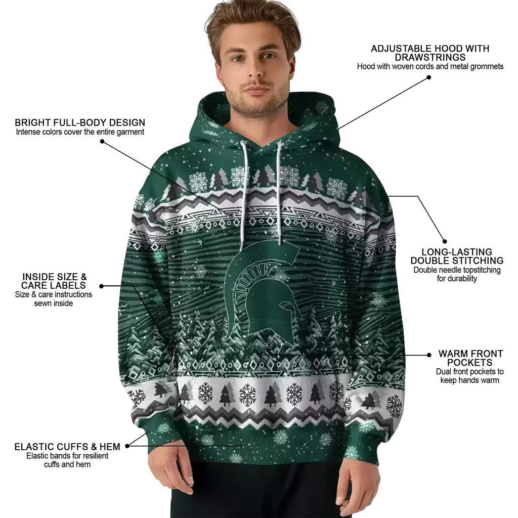 michigan state spartans christmas trees green hoodie latest model michigan state spartans christmas trees green hoodie latest model