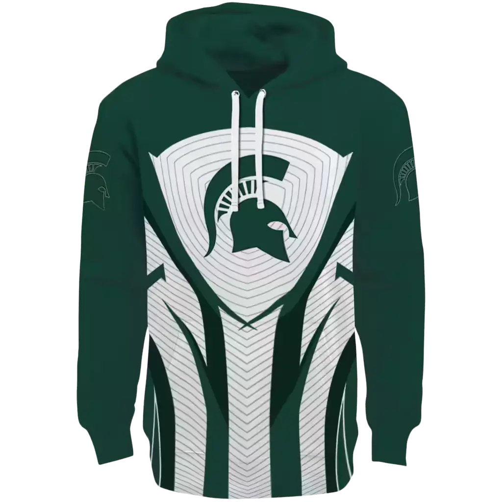 michigan state spartans concentric lines green black hoodie best selling michigan state spartans concentric lines green black hoodie best selling