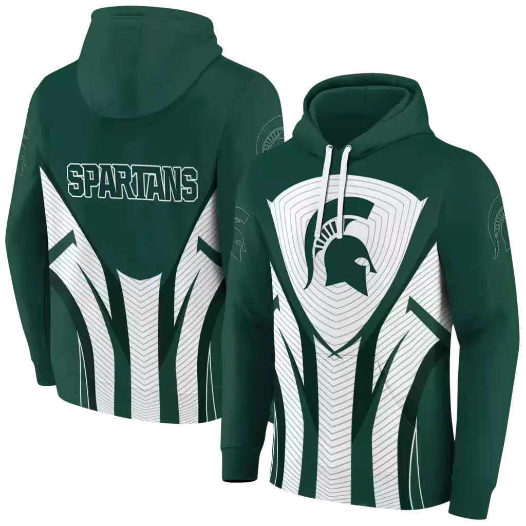 michigan state spartans concentric lines green black hoodie fashion forward michigan state spartans concentric lines green black hoodie fashion forward