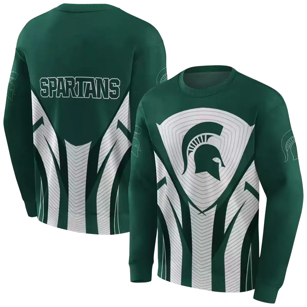 michigan state spartans concentric lines green black hoodie premium grade michigan state spartans concentric lines green black hoodie premium grade