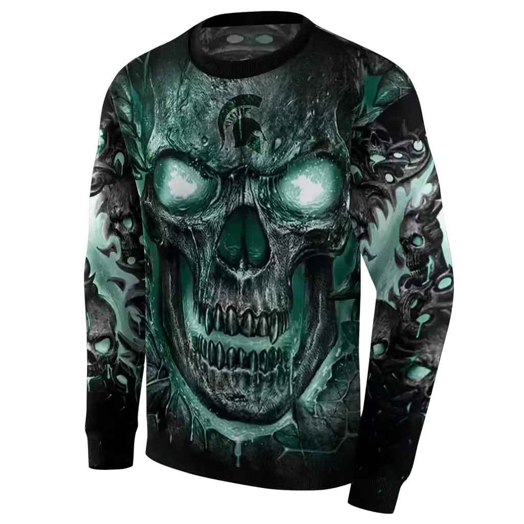 michigan state spartans demonic skull green black hoodie new arrival michigan state spartans demonic skull green black hoodie new arrival