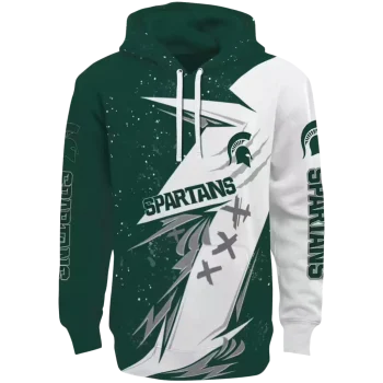 michigan state spartans dynamic slash green white hoodie best selling