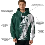 michigan state spartans dynamic slash green white hoodie best selling
