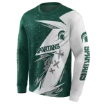 michigan state spartans dynamic slash green white hoodie best selling