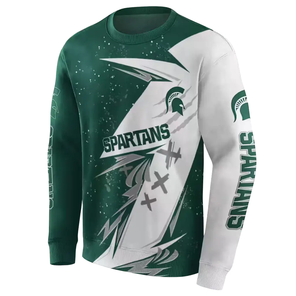 michigan state spartans dynamic slash green white hoodie new arrival michigan state spartans dynamic slash green white hoodie new arrival