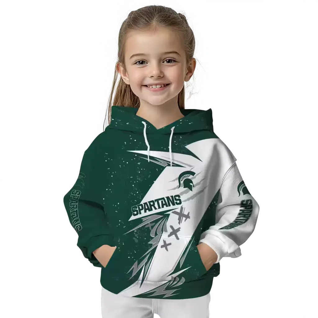 michigan state spartans dynamic slash green white hoodie top rated michigan state spartans dynamic slash green white hoodie top rated