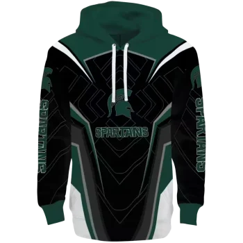 michigan state spartans futuristic pattern green black hoodie best selling
