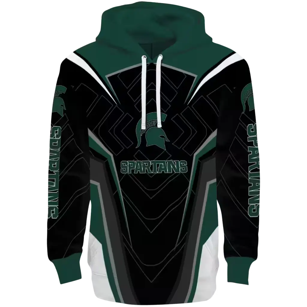 michigan state spartans futuristic pattern green black hoodie best selling michigan state spartans futuristic pattern green black hoodie best selling