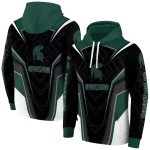 michigan state spartans futuristic pattern green black hoodie best selling