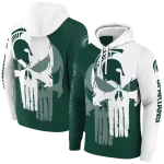 michigan state spartans graphic punisher green white hoodie best selling