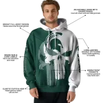 michigan state spartans graphic punisher green white hoodie best selling