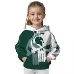 michigan state spartans graphic punisher green white hoodie best selling