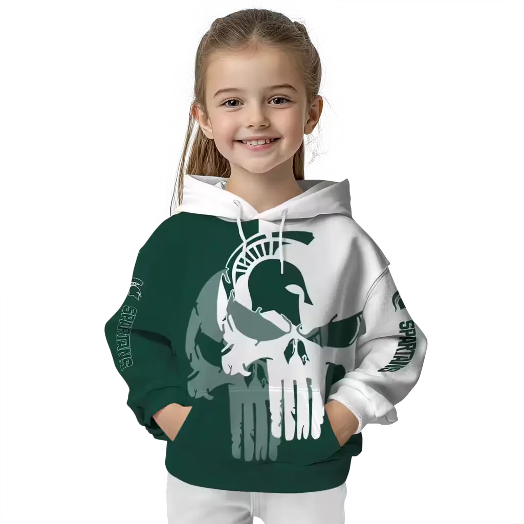 michigan state spartans graphic punisher green white hoodie top rated michigan state spartans graphic punisher green white hoodie top rated