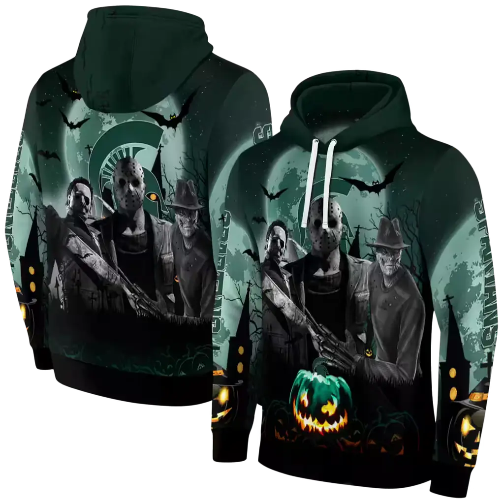 michigan state spartans halloween vibes green black hoodie fashion forward michigan state spartans halloween vibes green black hoodie fashion forward