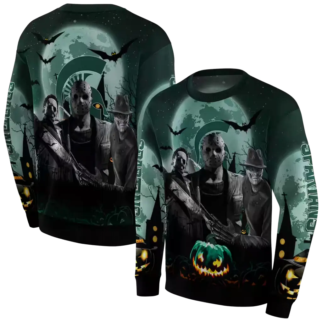michigan state spartans halloween vibes green black hoodie premium grade michigan state spartans halloween vibes green black hoodie premium grade