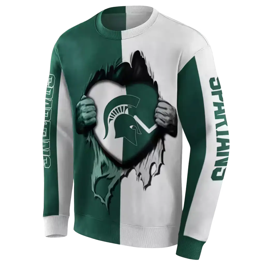 michigan state spartans heartbeat graphic green hoodie new arrival michigan state spartans heartbeat graphic green hoodie new arrival