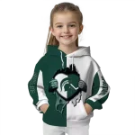 michigan state spartans heartbeat graphic green hoodie best selling