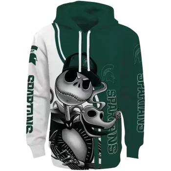 michigan state spartans jack skellington green hoodie best selling