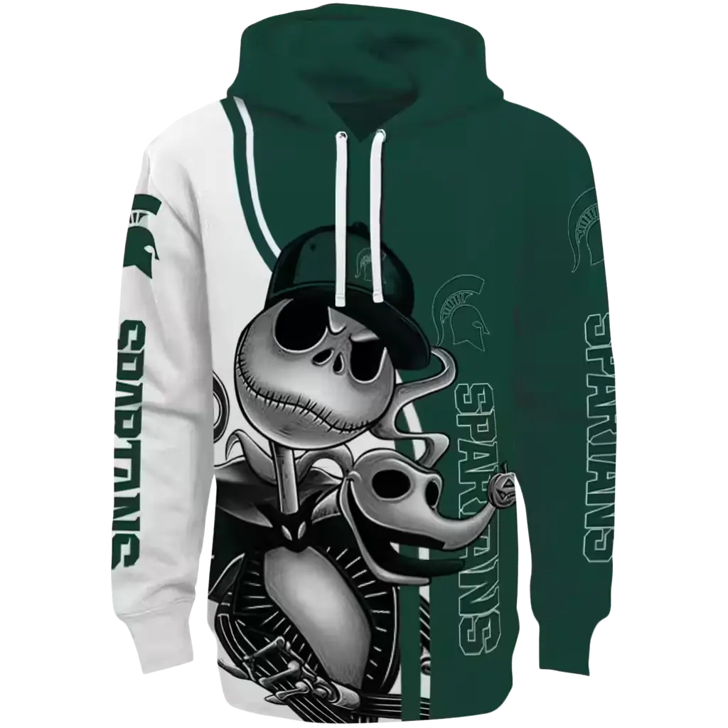michigan state spartans jack skellington green hoodie best selling michigan state spartans jack skellington green hoodie best selling