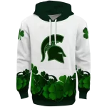 michigan state spartans lucky motif white green hoodie best selling