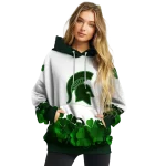 michigan state spartans lucky motif white green hoodie best selling