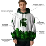 michigan state spartans lucky motif white green hoodie best selling