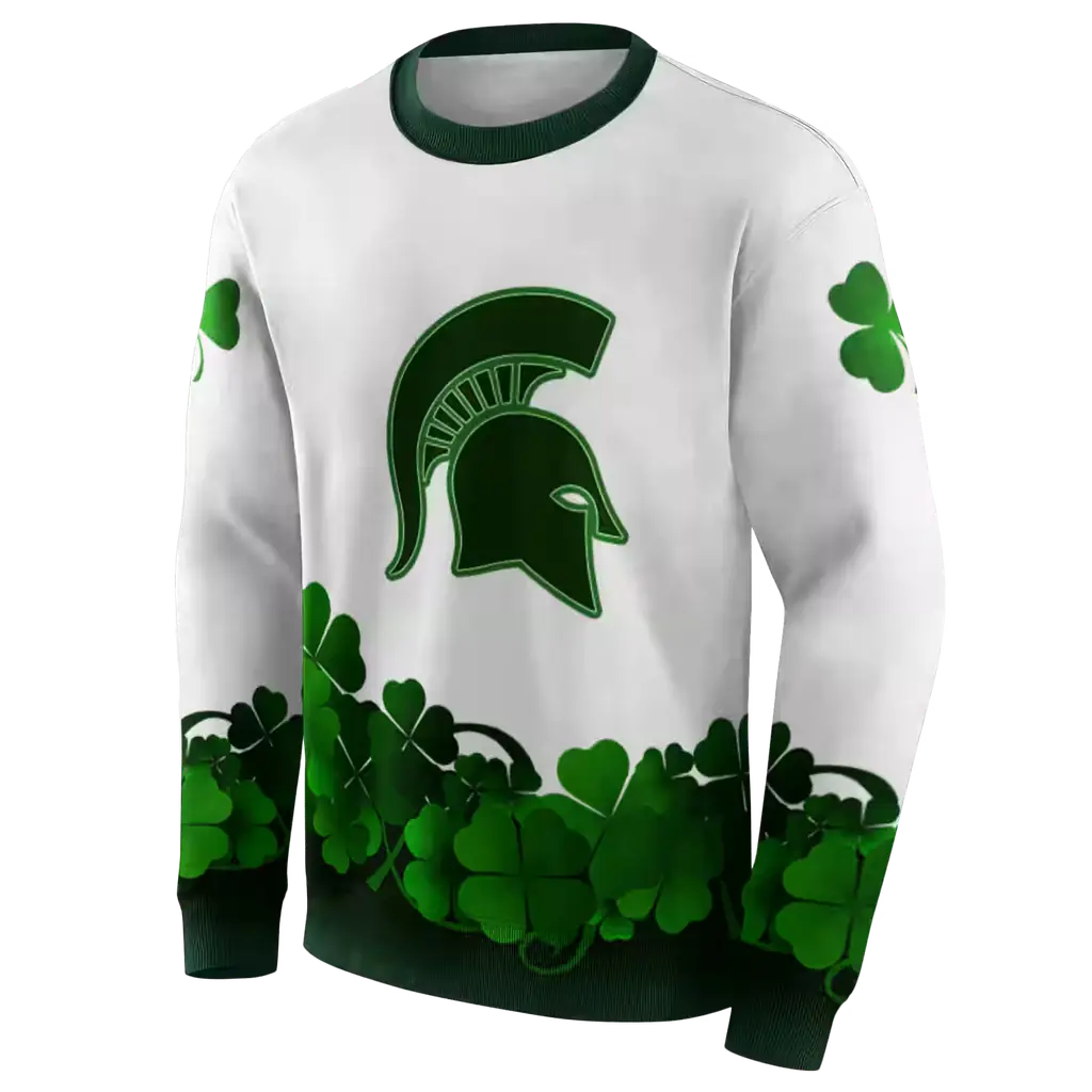 michigan state spartans lucky motif white green hoodie new arrival michigan state spartans lucky motif white green hoodie new arrival