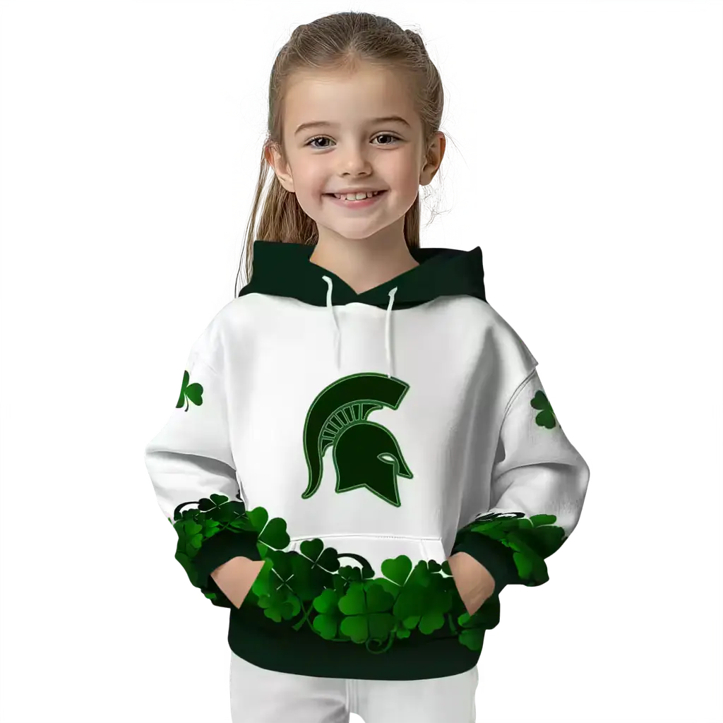 michigan state spartans lucky motif white green hoodie top rated michigan state spartans lucky motif white green hoodie top rated