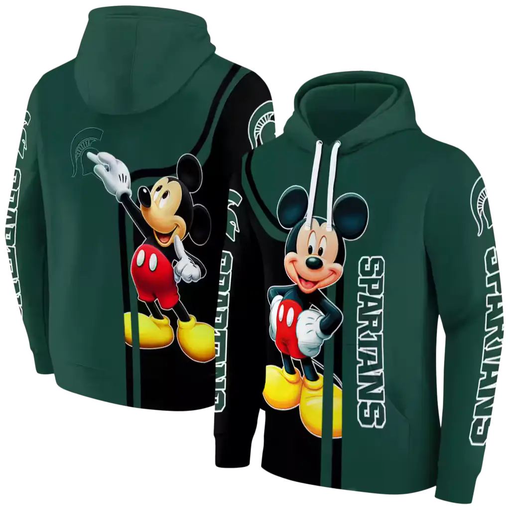 michigan state spartans mickey mouse green black hoodie fashion forward michigan state spartans mickey mouse green black hoodie fashion forward