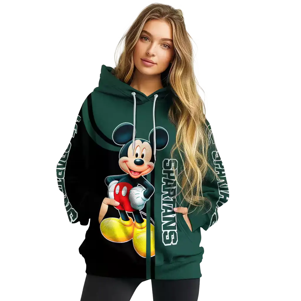 michigan state spartans mickey mouse green black hoodie high quality michigan state spartans mickey mouse green black hoodie high quality