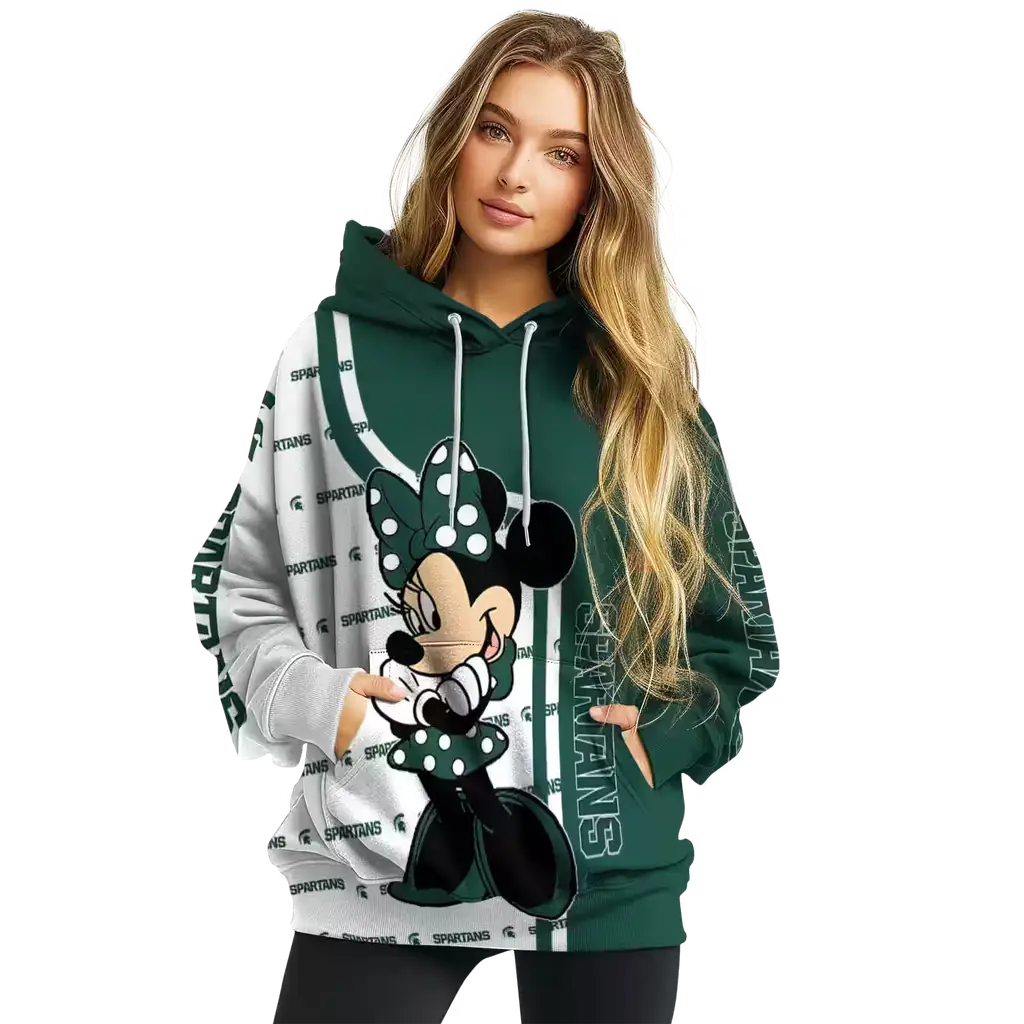 michigan state spartans minnie mouse green hoodie high quality michigan state spartans minnie mouse green hoodie high quality
