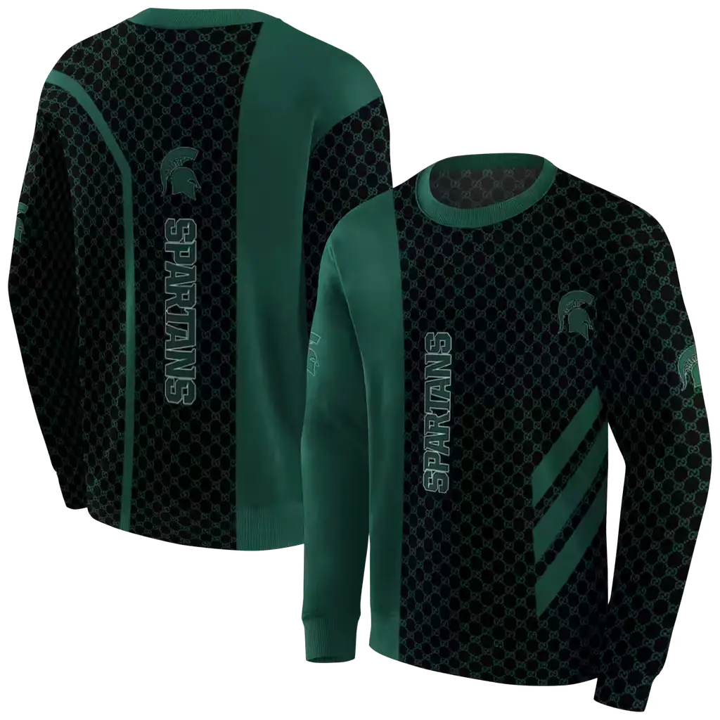 michigan state spartans monogram pattern green hoodie premium grade michigan state spartans monogram pattern green hoodie premium grade