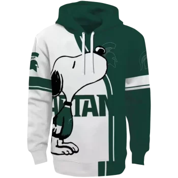 michigan state spartans playful snoopy green hoodie best selling