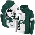michigan state spartans playful snoopy green hoodie best selling