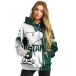 michigan state spartans playful snoopy green hoodie best selling