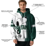 michigan state spartans playful snoopy green hoodie best selling