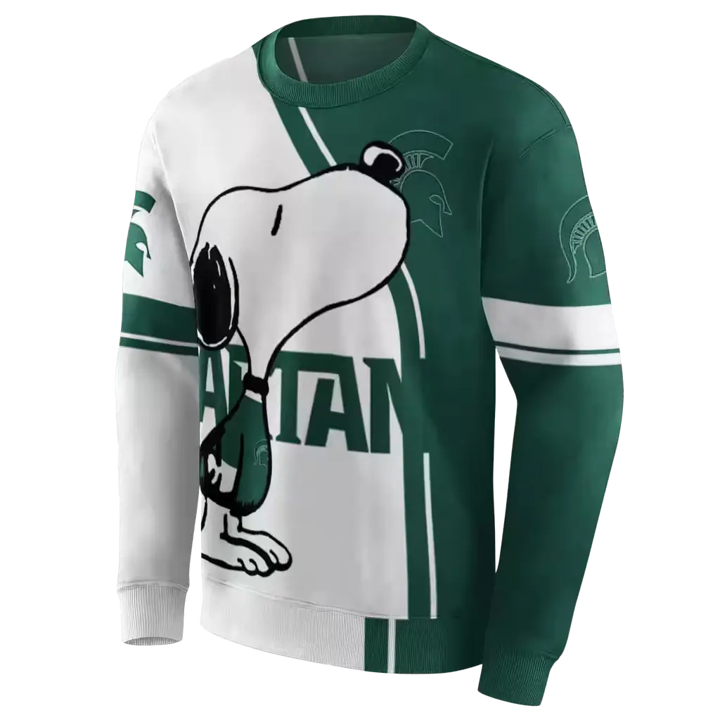 michigan state spartans playful snoopy green hoodie new arrival michigan state spartans playful snoopy green hoodie new arrival