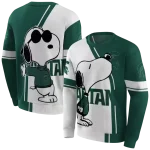 michigan state spartans playful snoopy green hoodie best selling