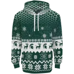 michigan state spartans reindeer motif green hoodie best selling