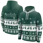 michigan state spartans reindeer motif green hoodie best selling
