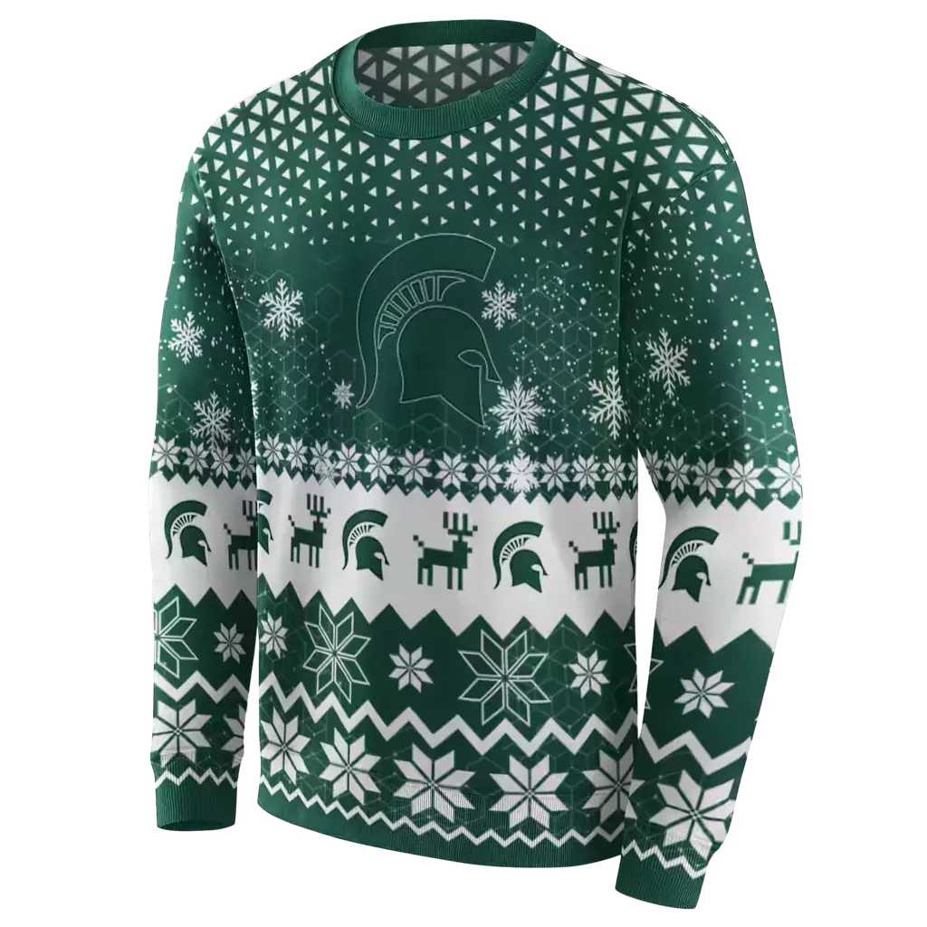 michigan state spartans reindeer motif green hoodie new arrival michigan state spartans reindeer motif green hoodie new arrival