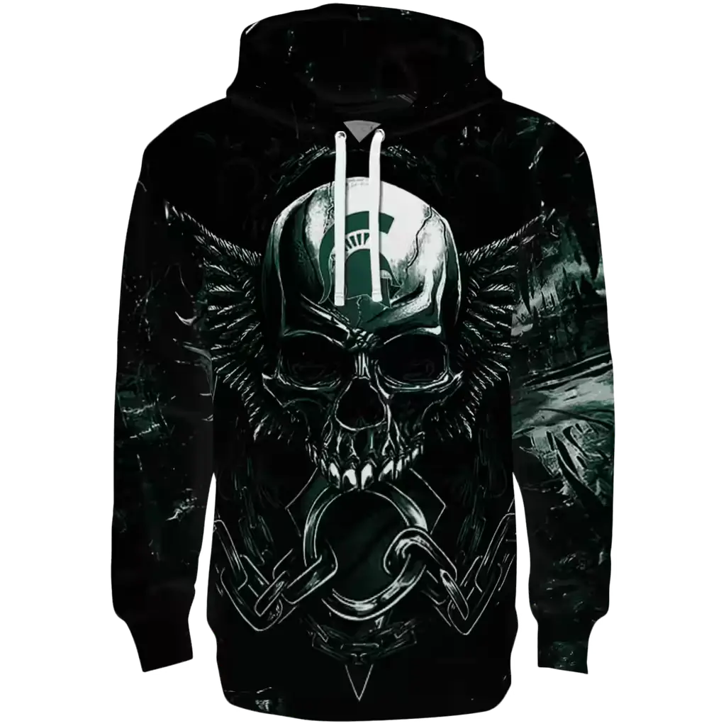 michigan state spartans skull artwork green black hoodie best selling michigan state spartans skull artwork green black hoodie best selling